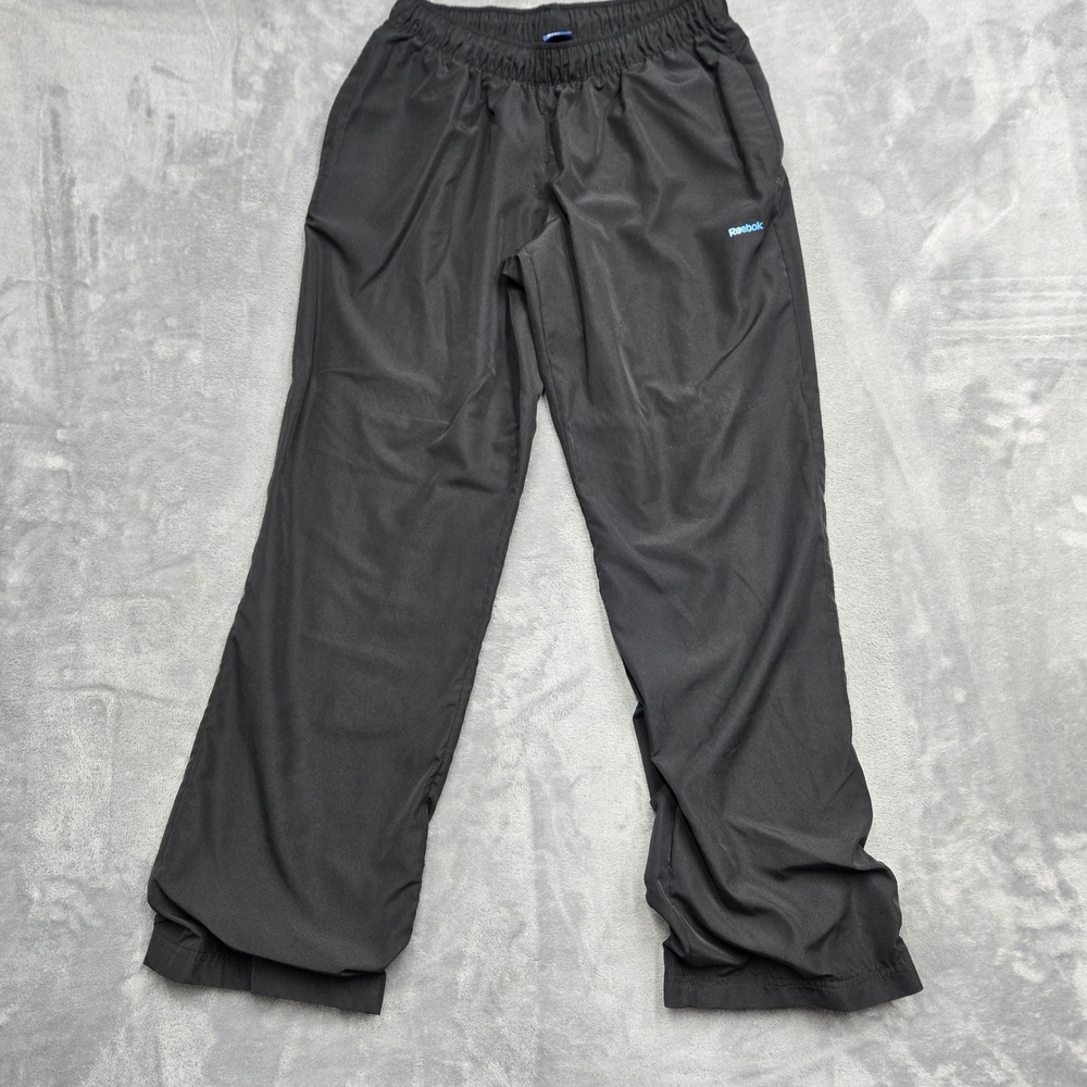 Reebok Mens Track Pants Black Medium Lined Athletic Activewear RN69421